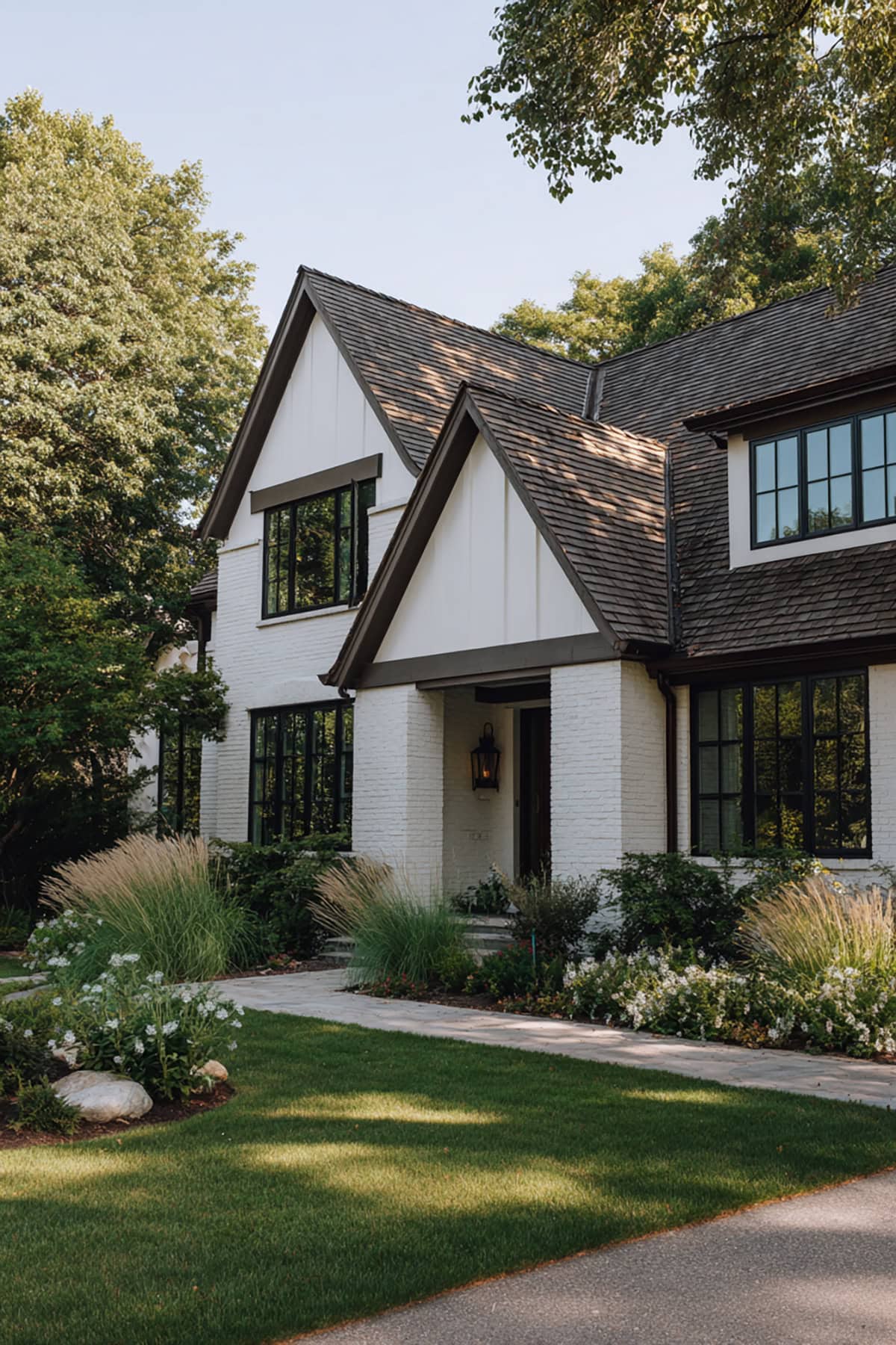 White Brick + Board and Batten Gables, Farmhouse Mix