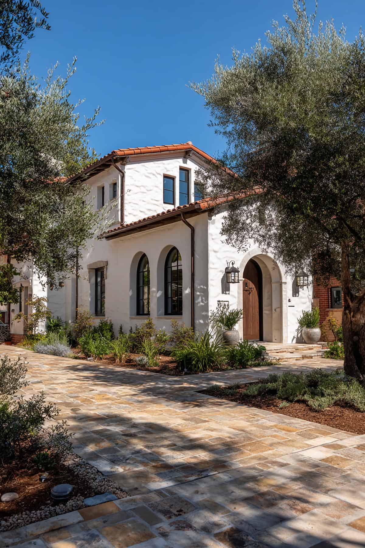 White Brick Mediterranean Revival