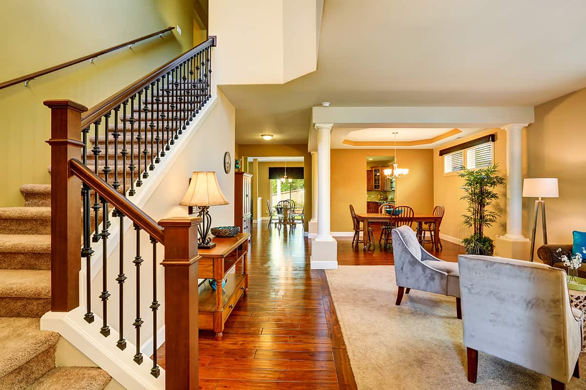 Living Room with Staircase Layouts