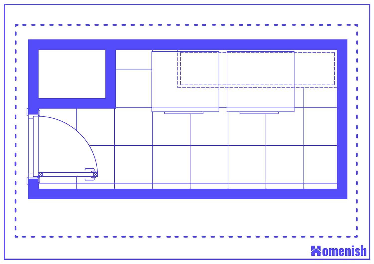 Bright Galley Laundry Room Layout