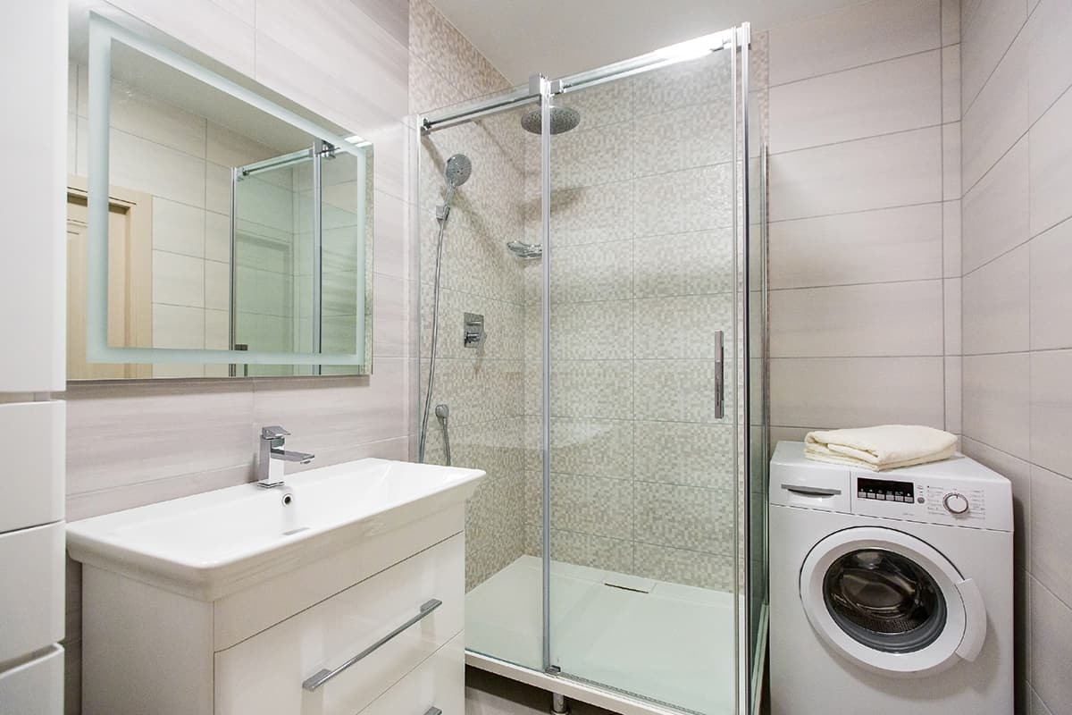 Compact Shower and Laundry Space