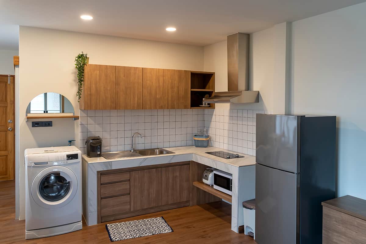 Kitchen with Laundry Area
