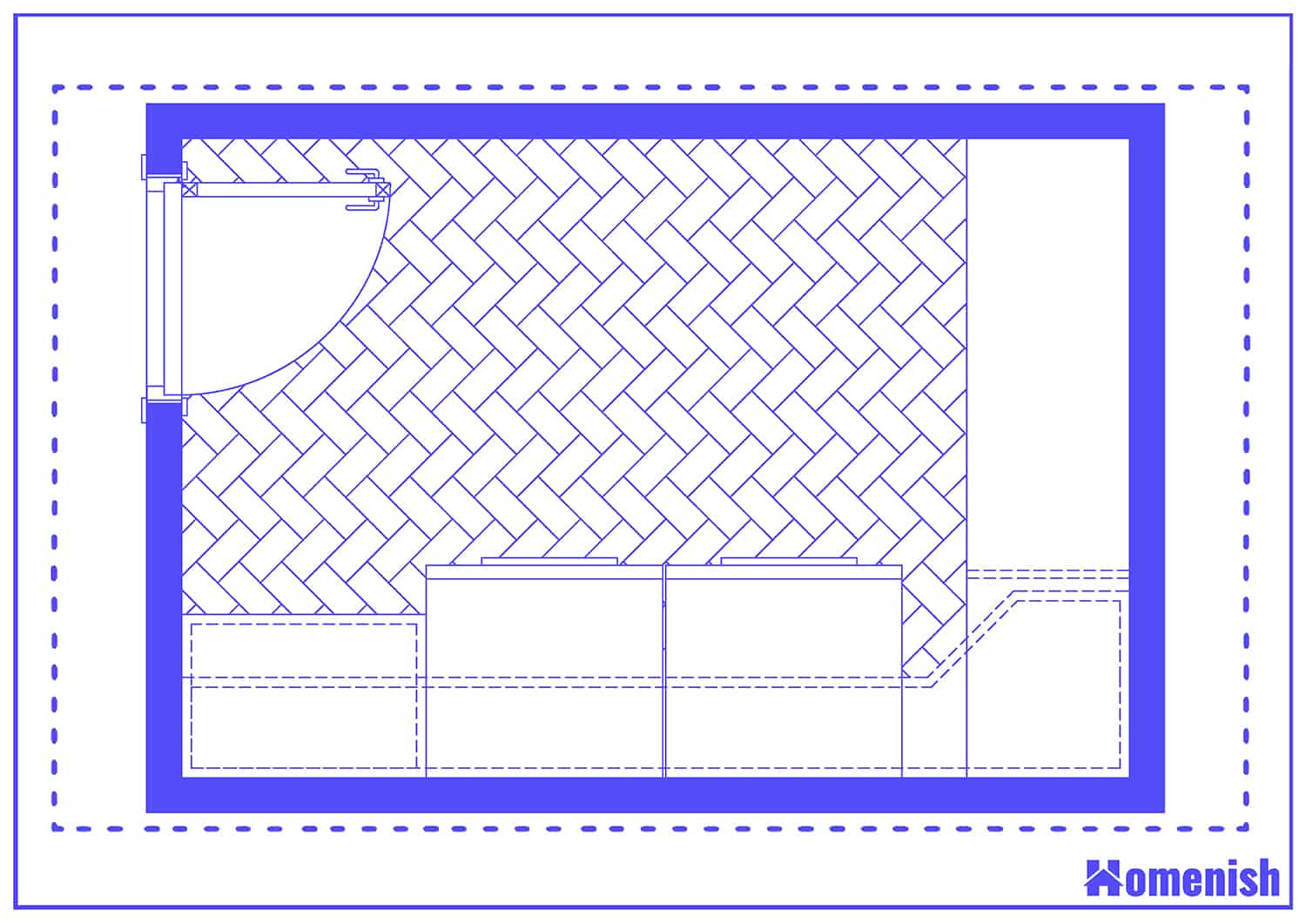 L-shaped Laundry Room Layout