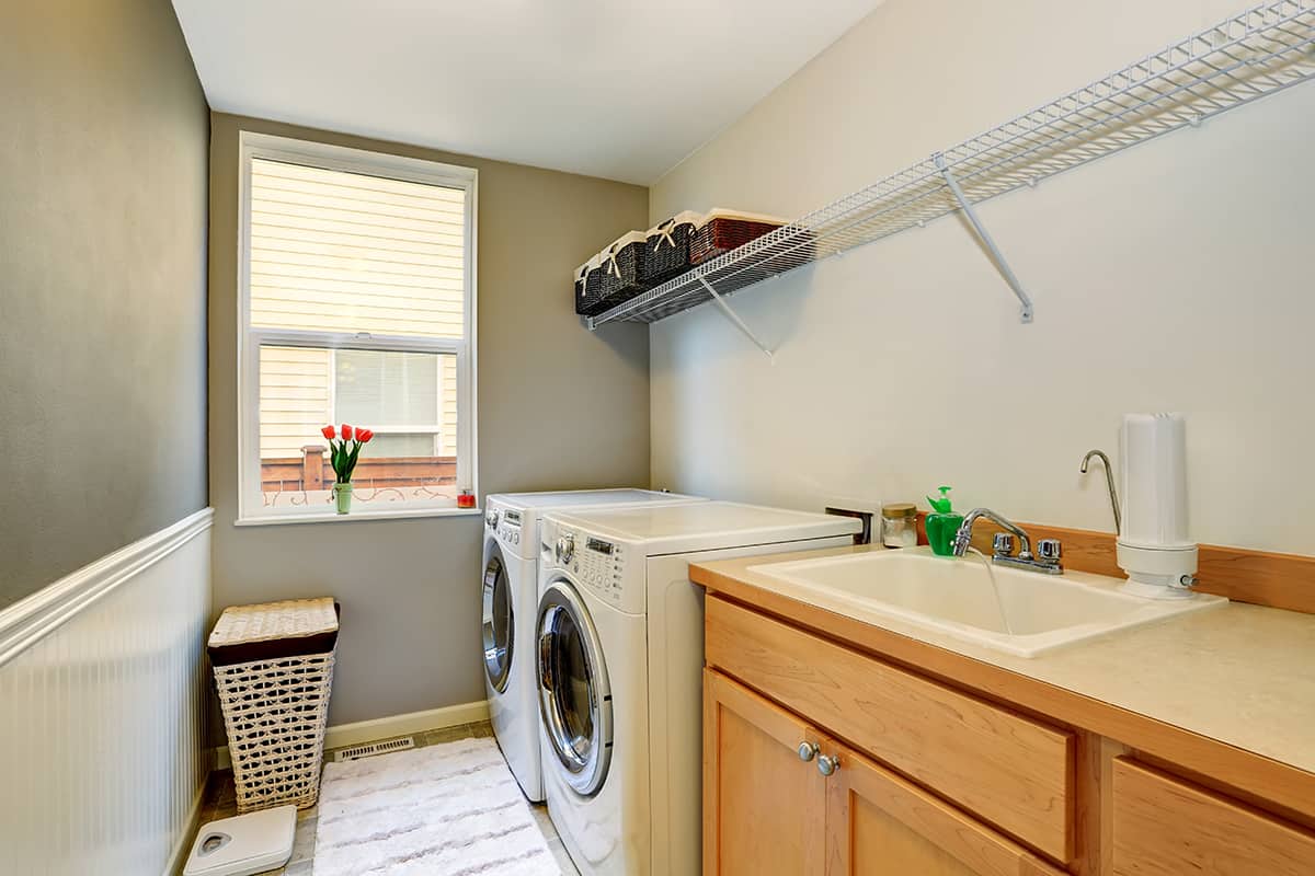 Long Laundry Room with Sink