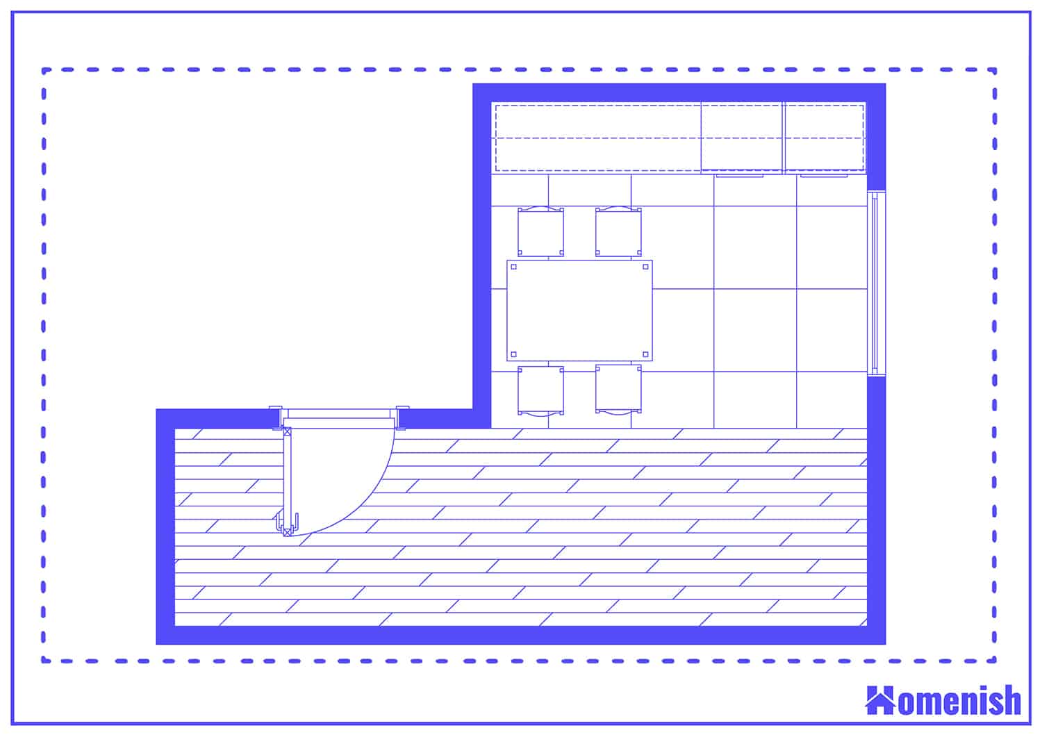 Open Plan Kitchen and Laundry Room Layout