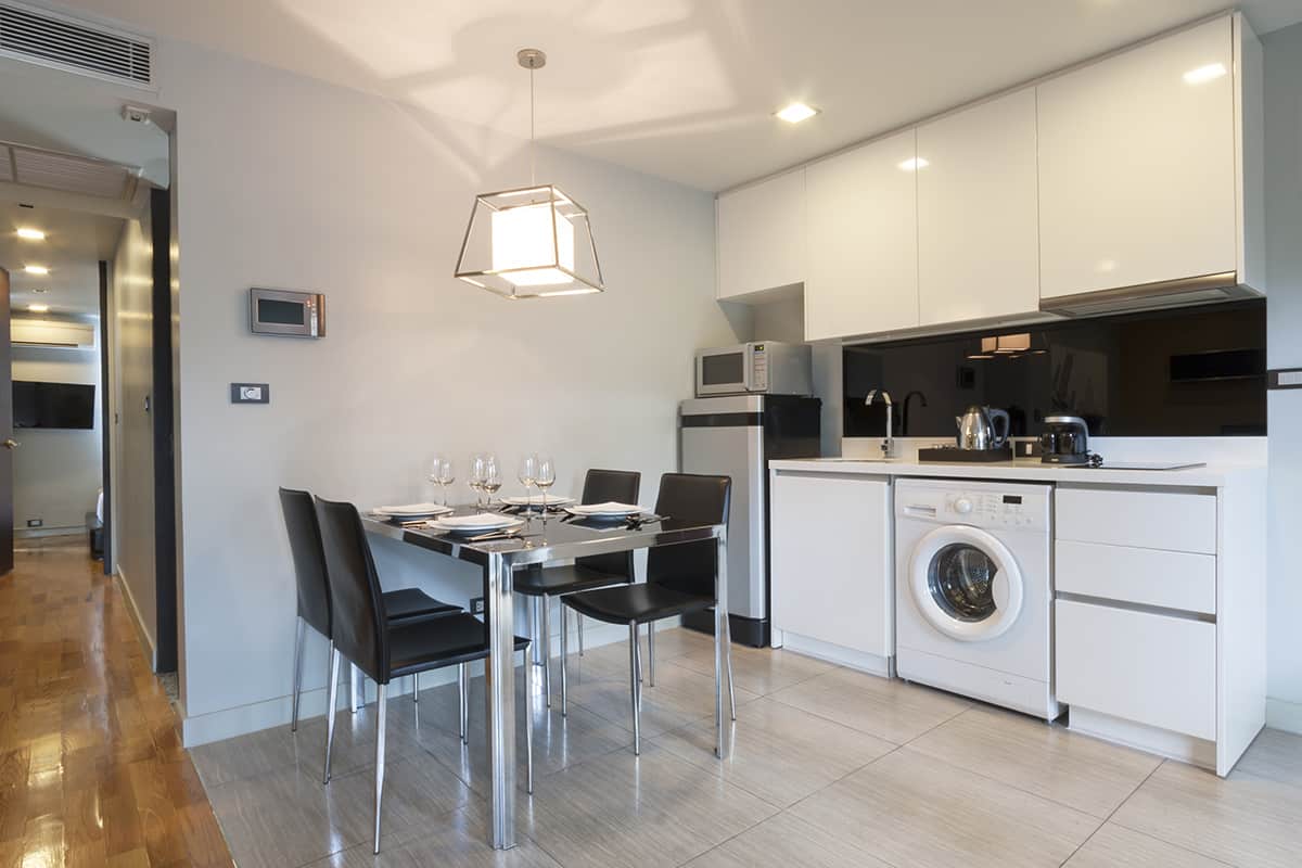 Open Plan Kitchen and Laundry Room