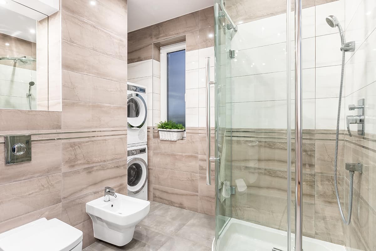 Spacious Shower and Laundry Area