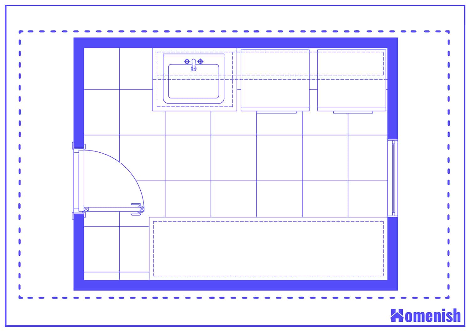 Square Laundry Room with Double Rows Layout