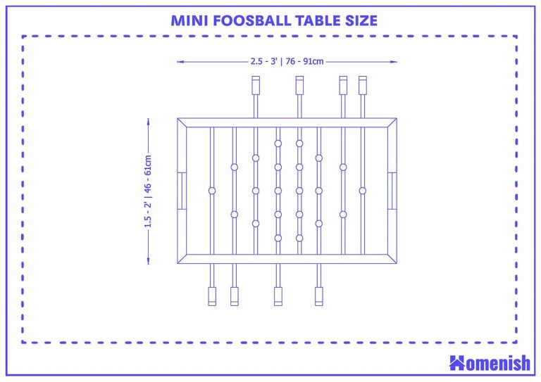 Standard Foosball Table Sizes (with 3 Drawings) Homenish