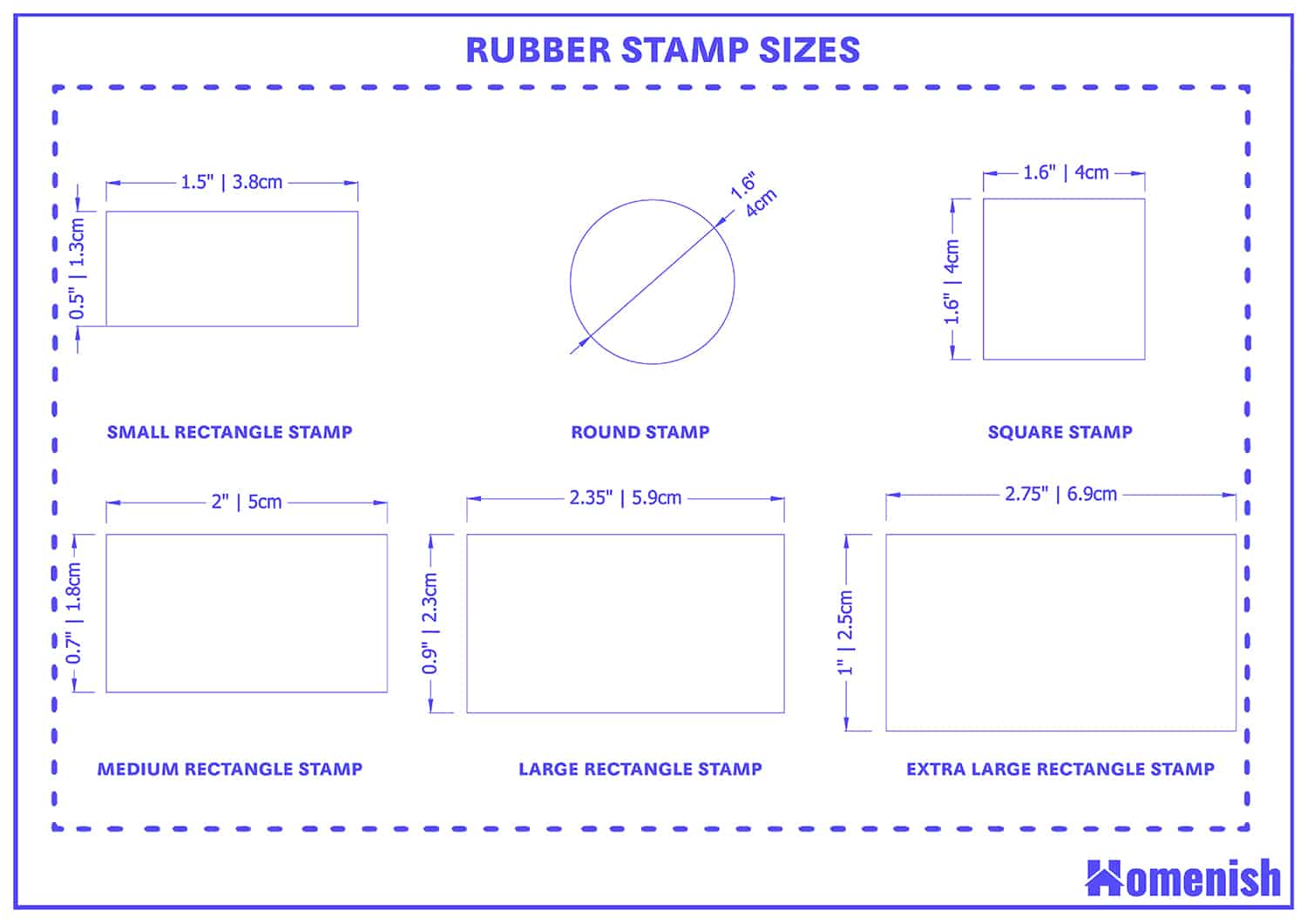 Rubber Stamp Sizes