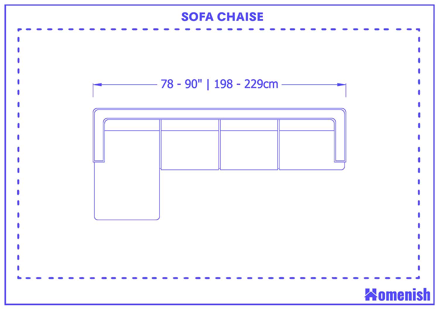 Sofa chaise Size