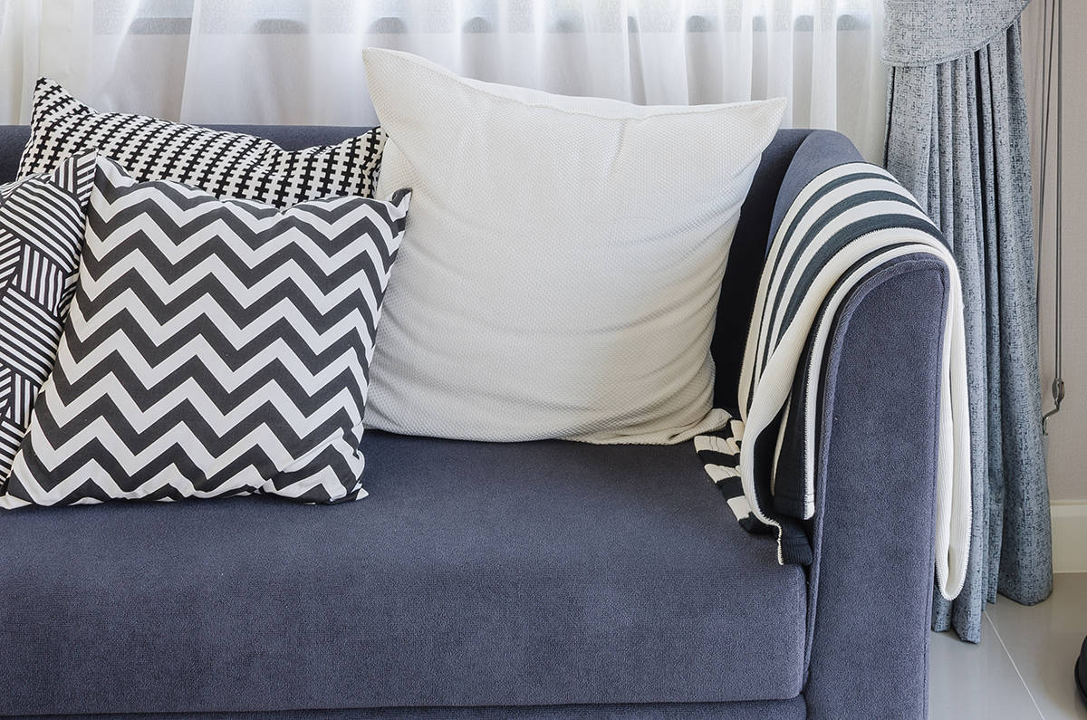 Black and White Blue couch