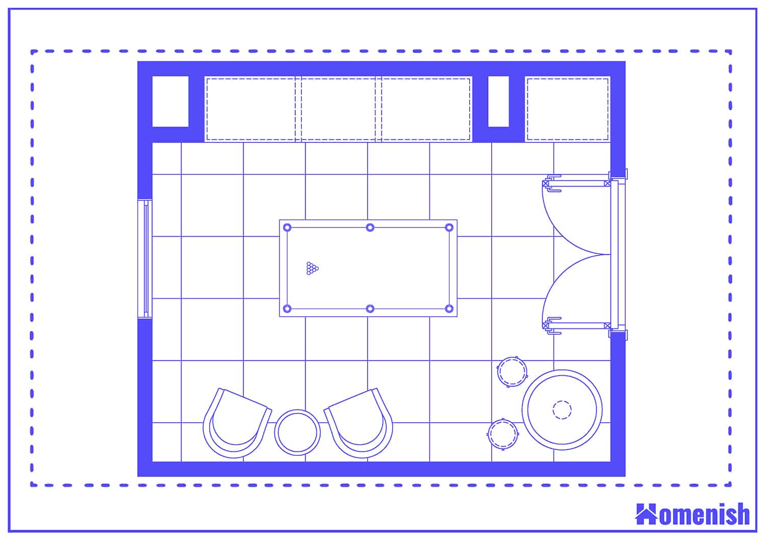 Casual Games Room Layout Floor Plan