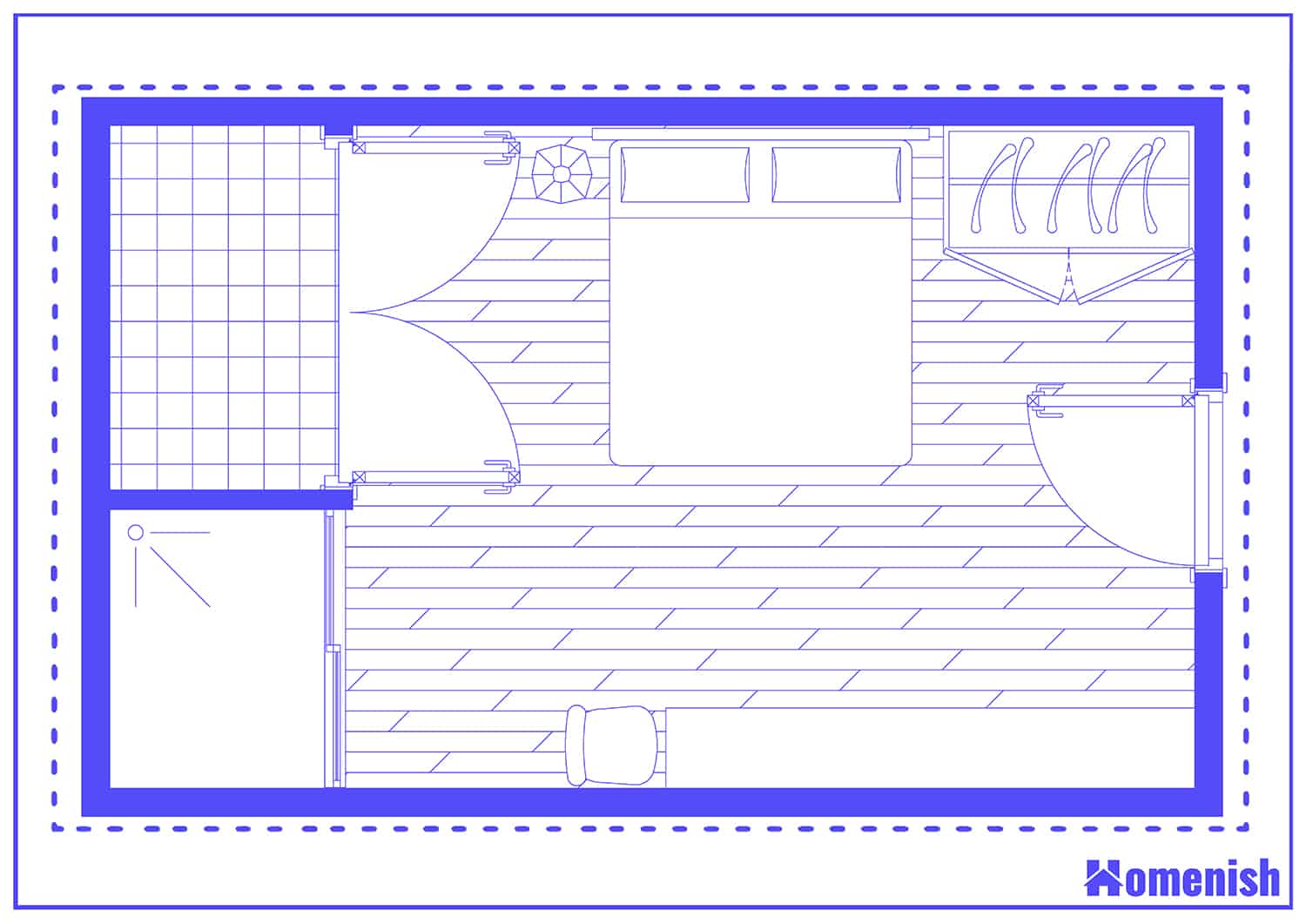 Compact Full Bedroom Layout