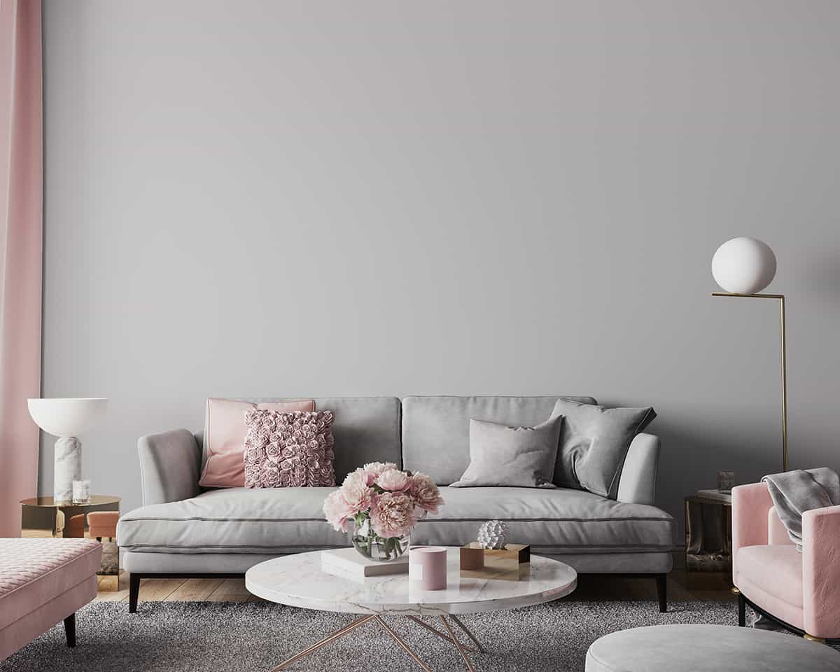 Dove gray and blush pink