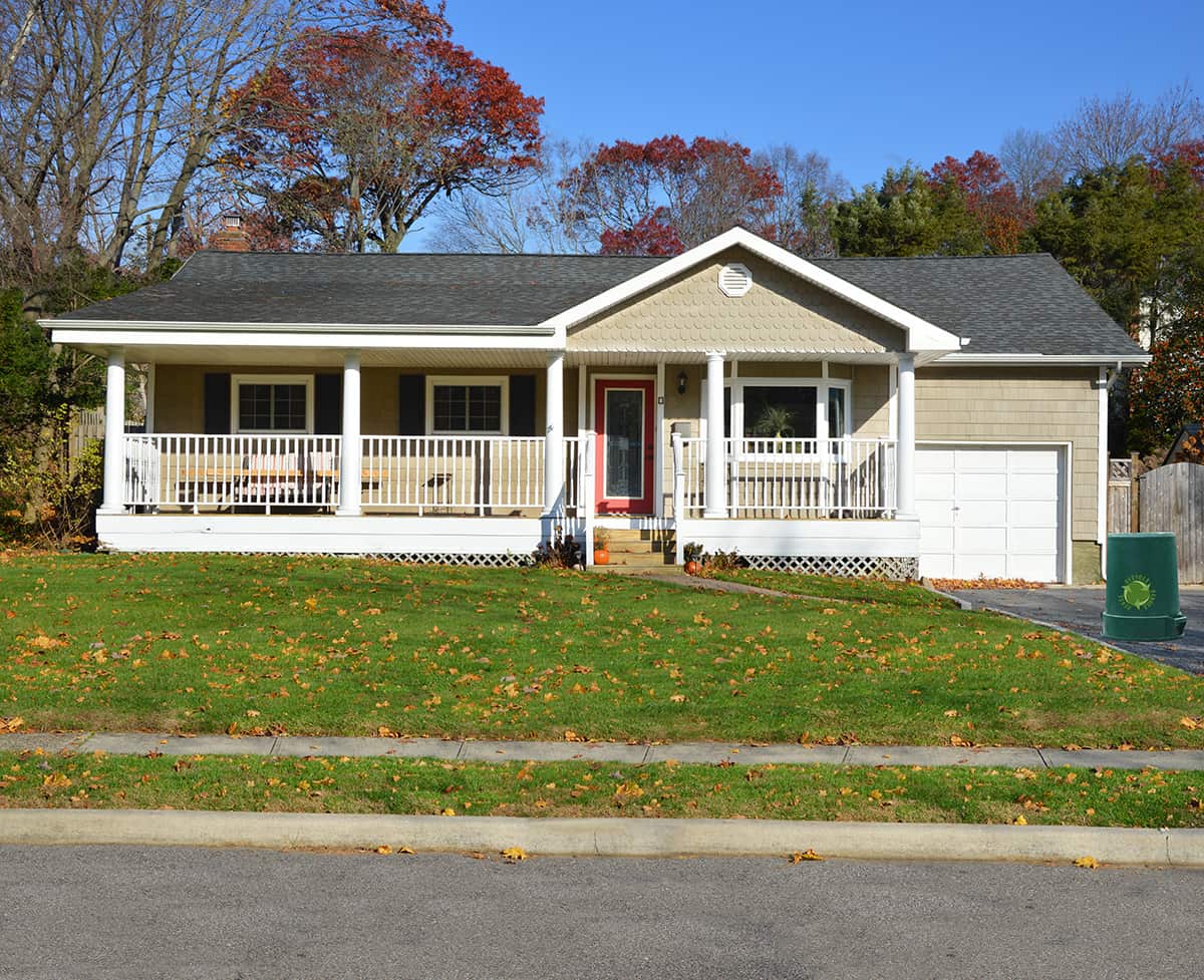 Gray ranch house