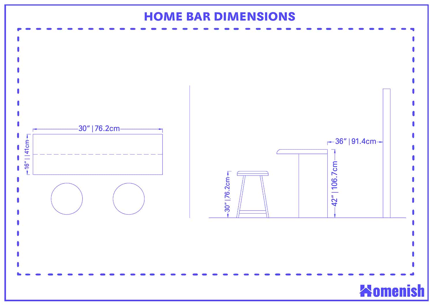 Home Bar Dimensions