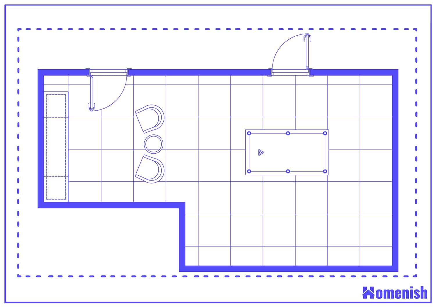 Home Theater and Pool Room Layout