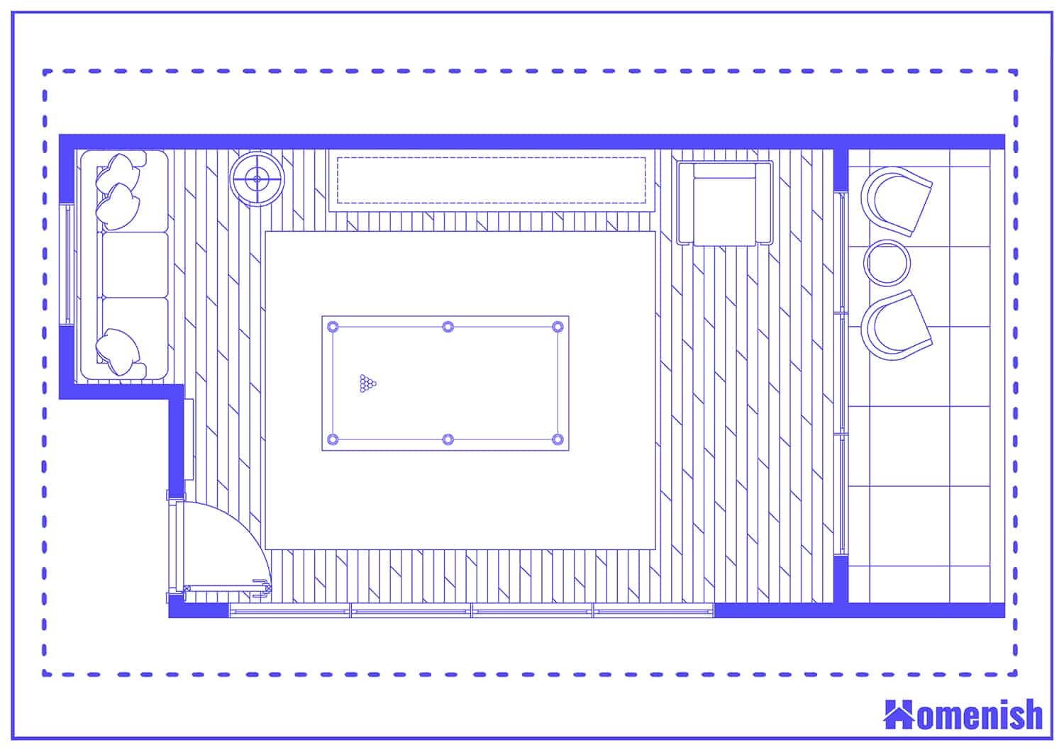 Luxury Modern Pool Room Floor Plan