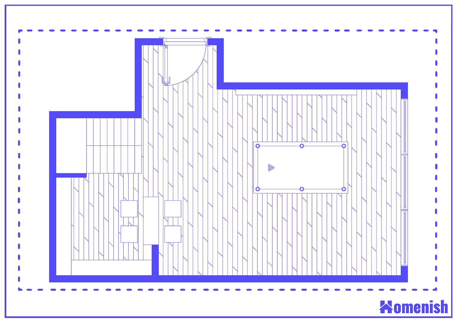 Modern Rec Room Layout Floor Plan