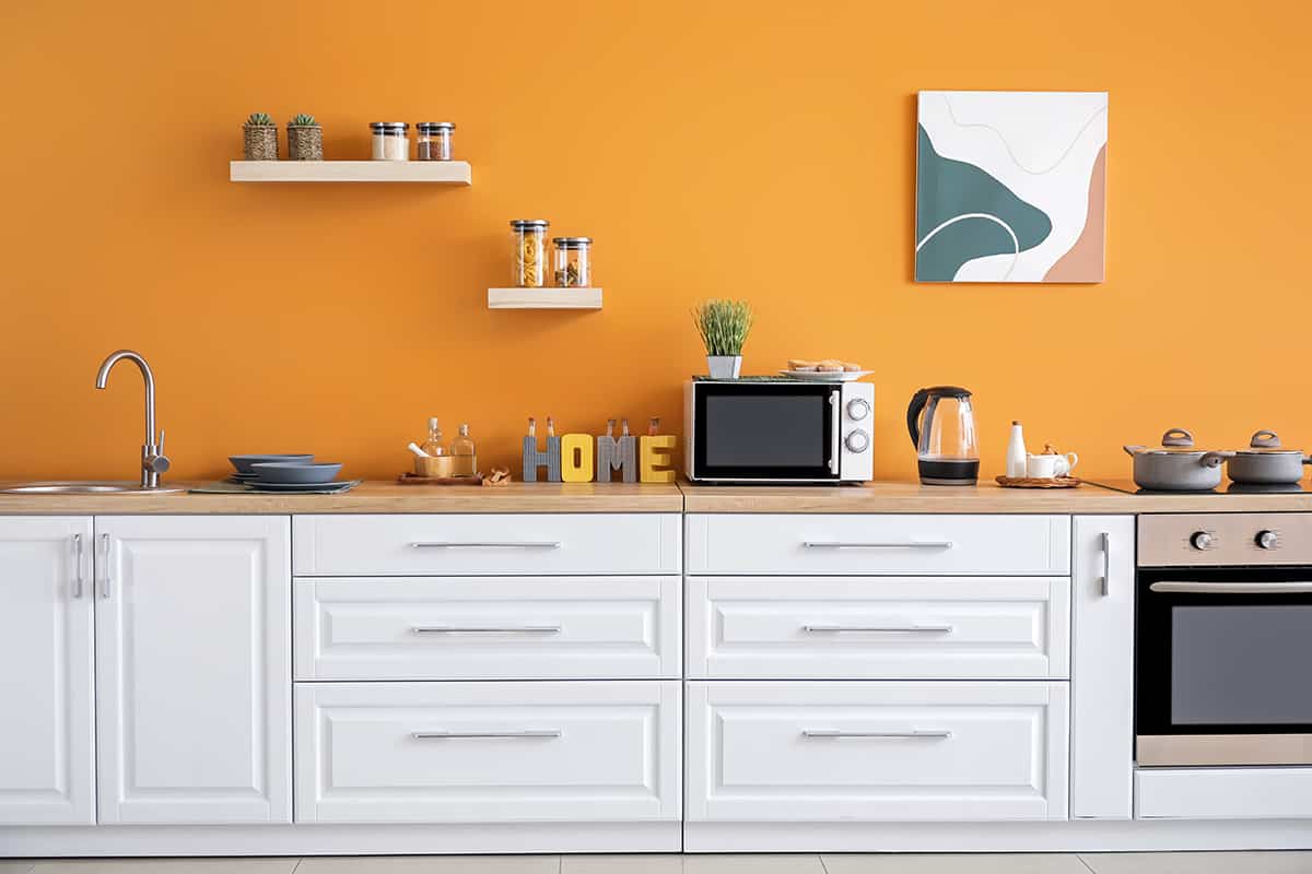 Orange Cream Cabinets