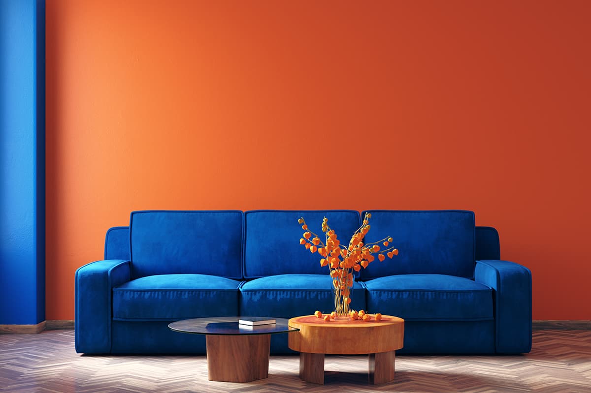 Orange blue furniture