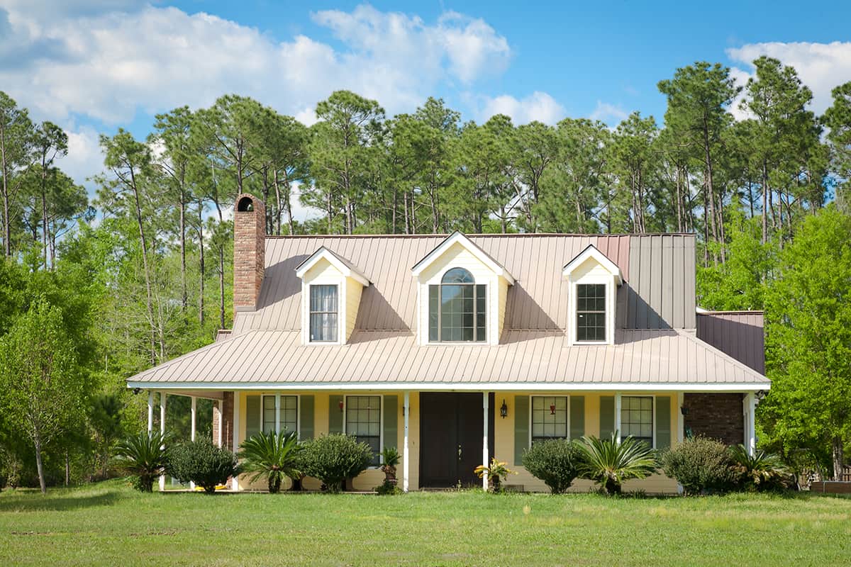 Pale Yellow ranch house