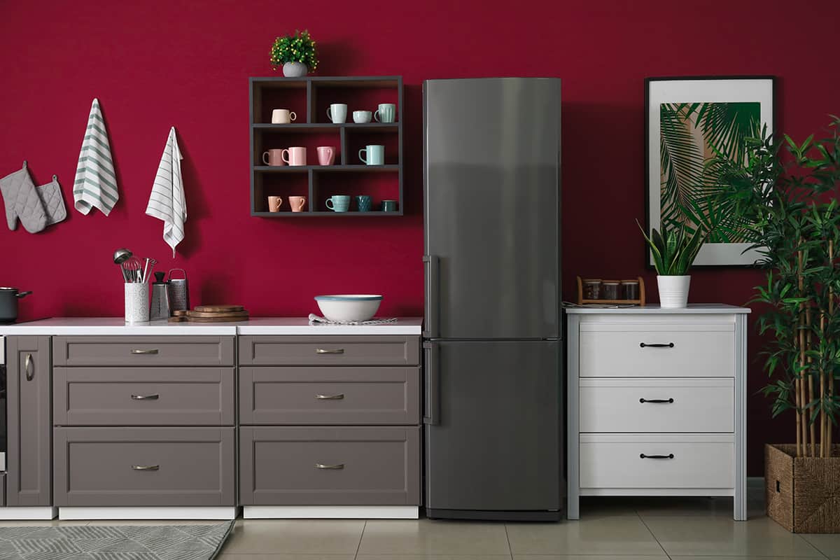 Red Gray Cabinet