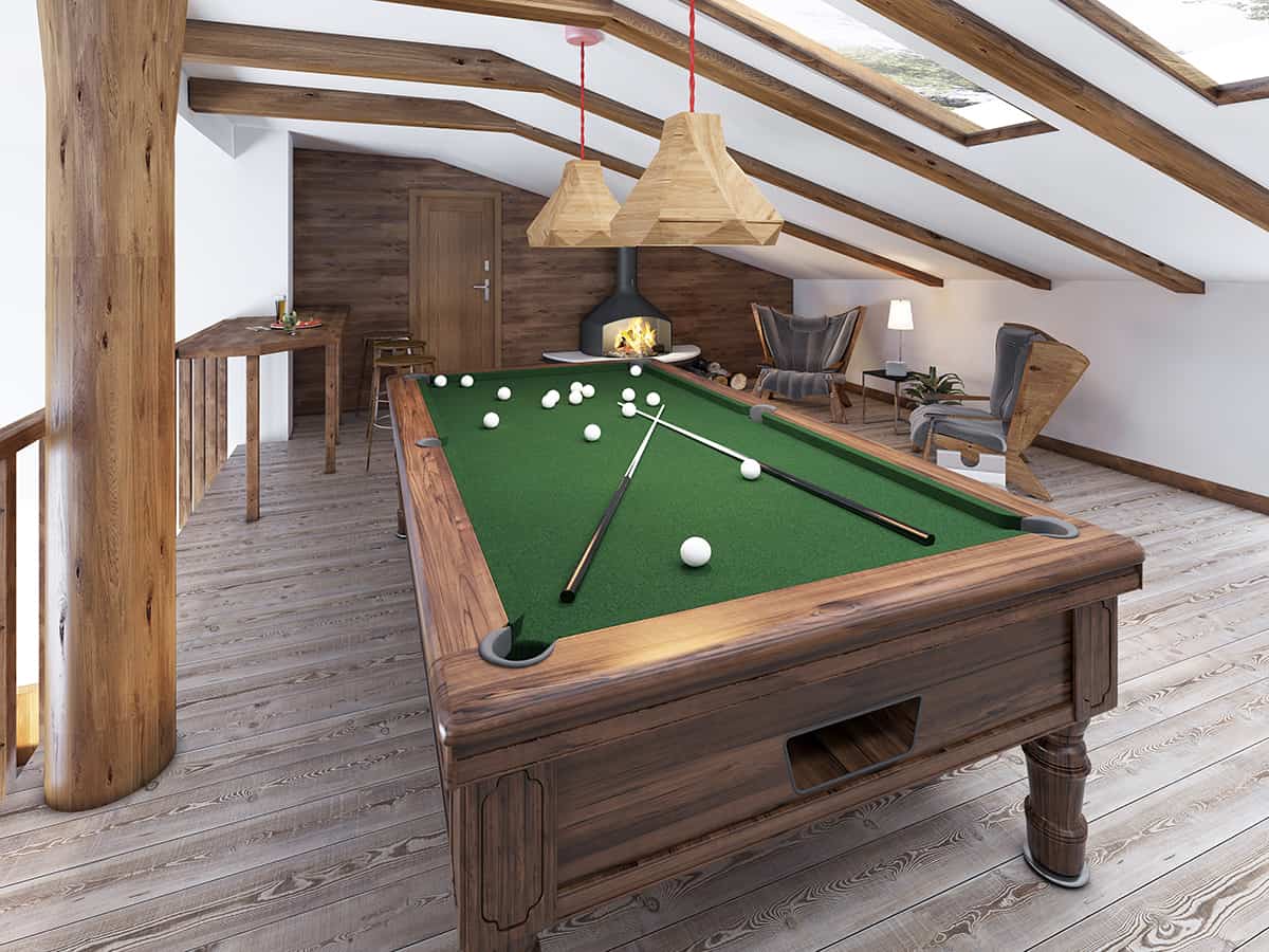 Rustic Attic Pool Room