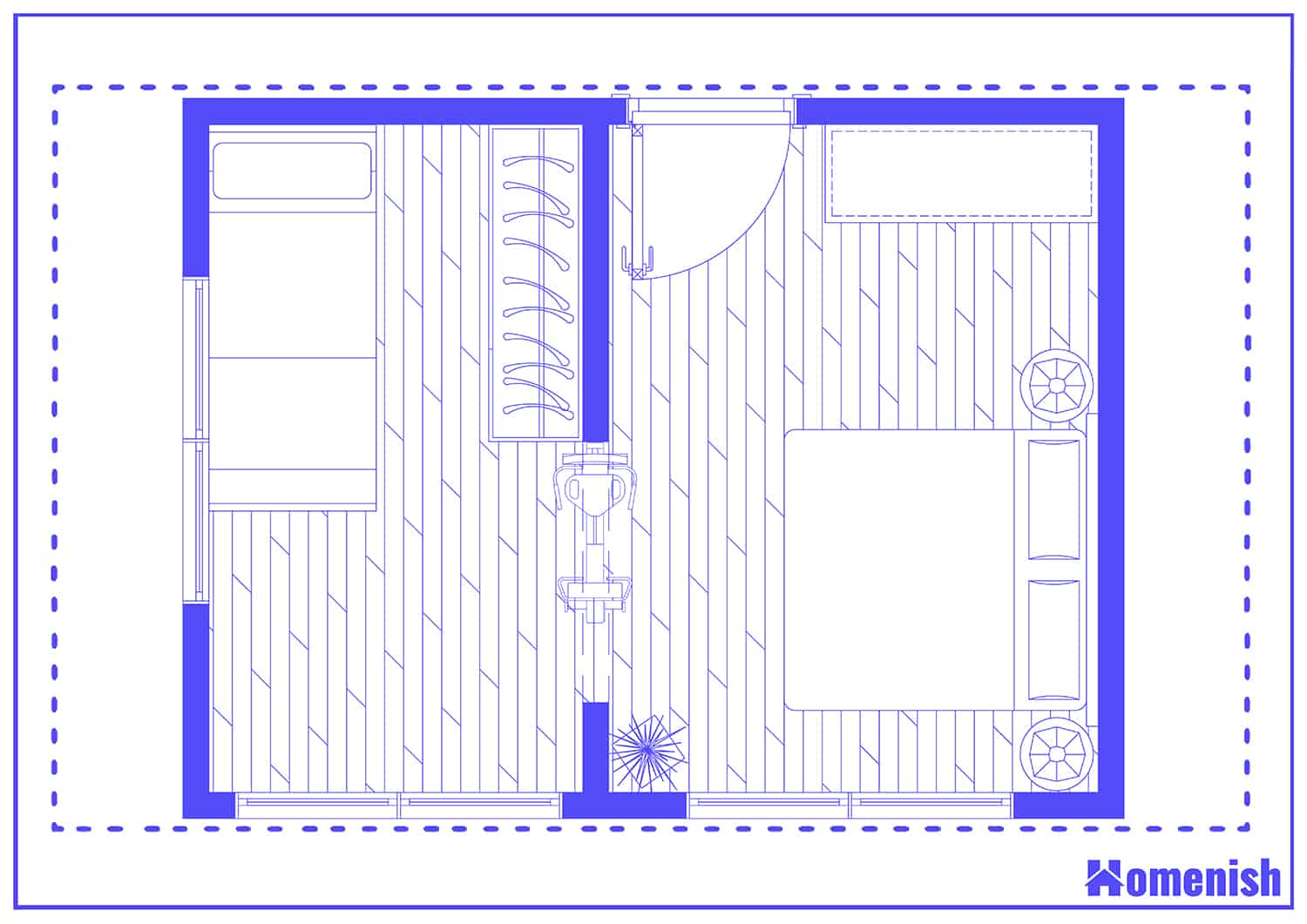 Side by Side Bedroom Layout