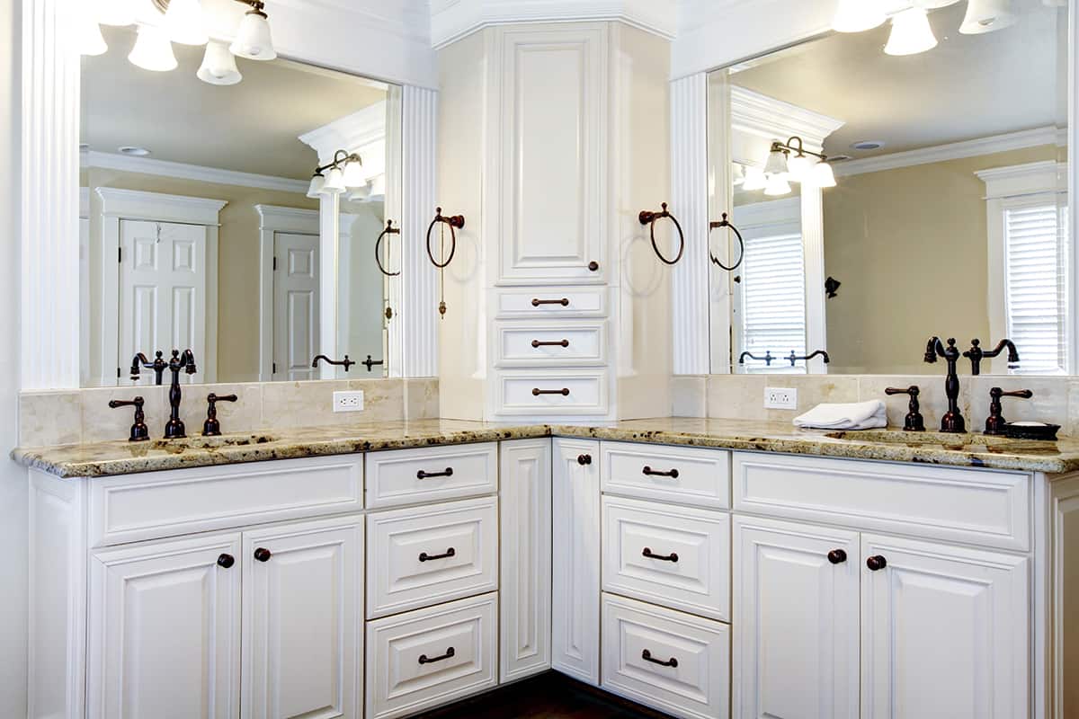 White bathroom cabinet