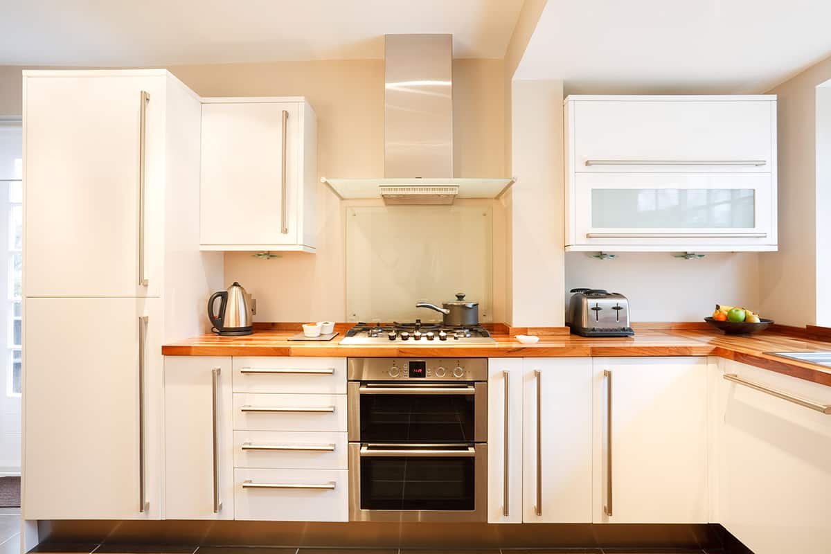 White brown countertop