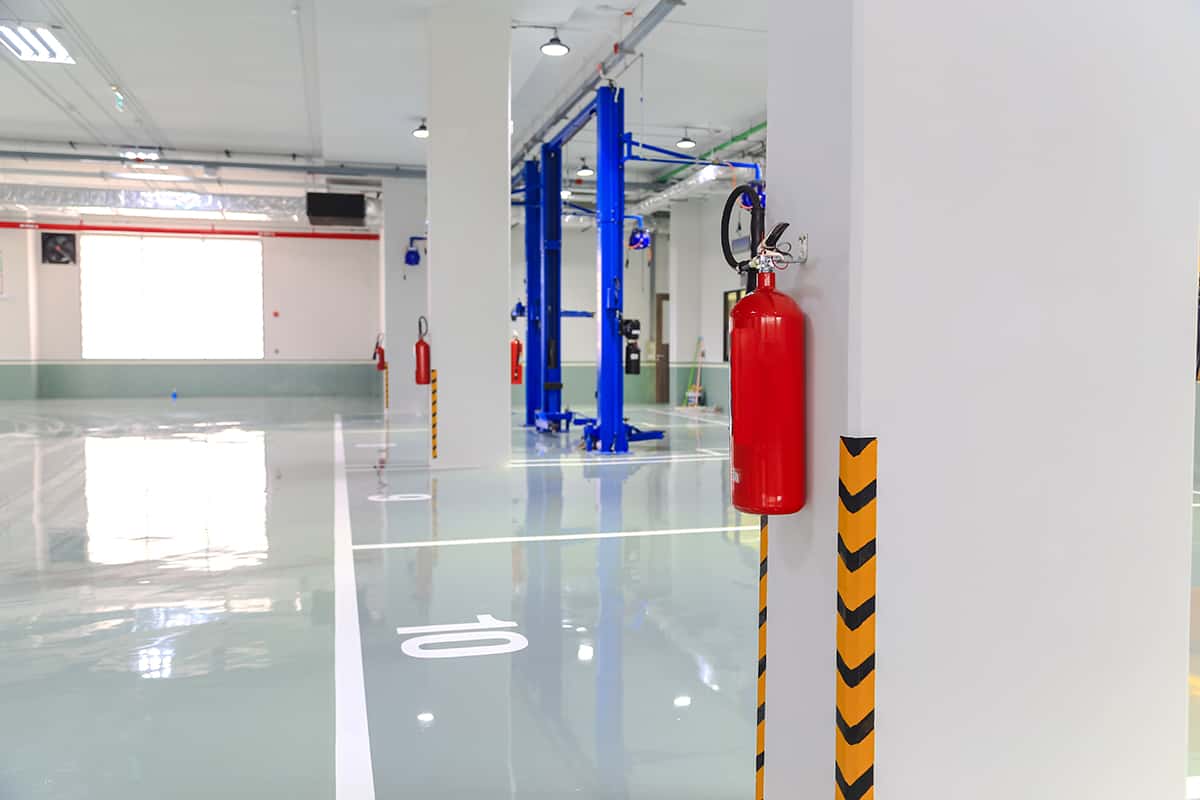 White epoxy floor