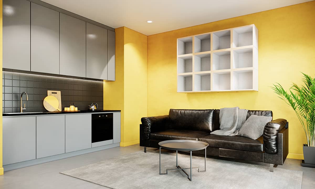 Yellow Gray Cabinet