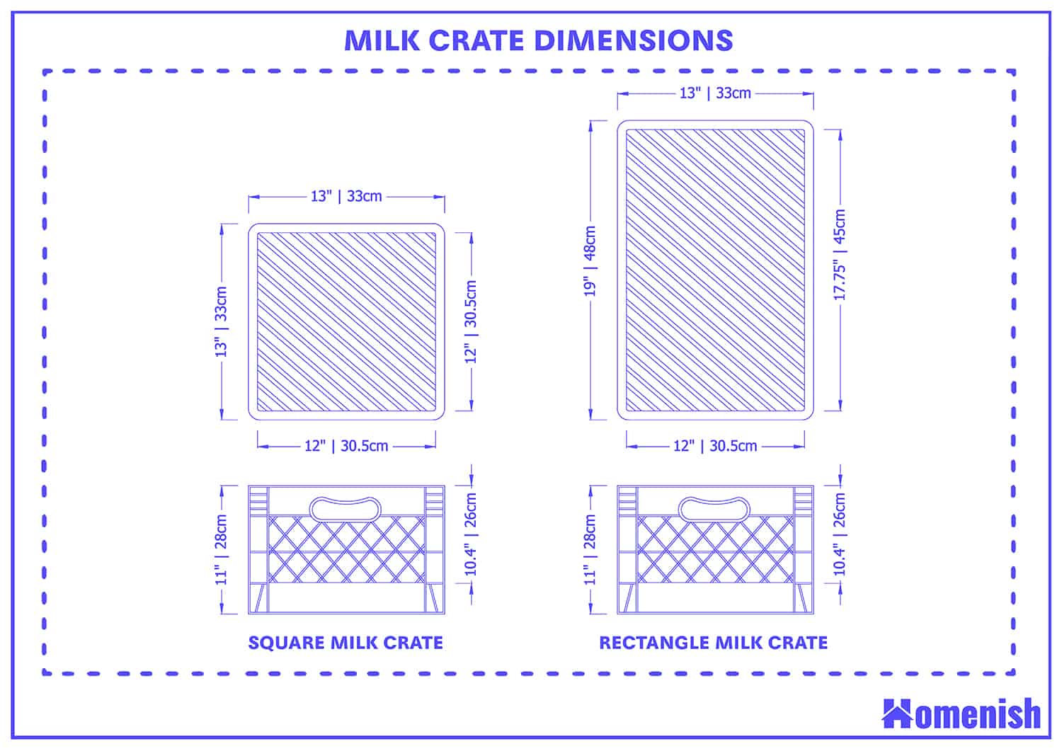 Milk Crate Dimensions