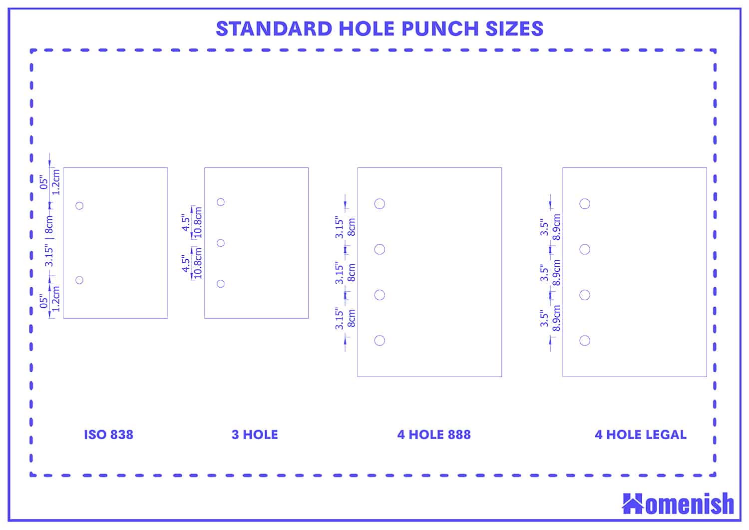 Standard Hole Punch Sizes And Guidelines with Drawings 52 OFF