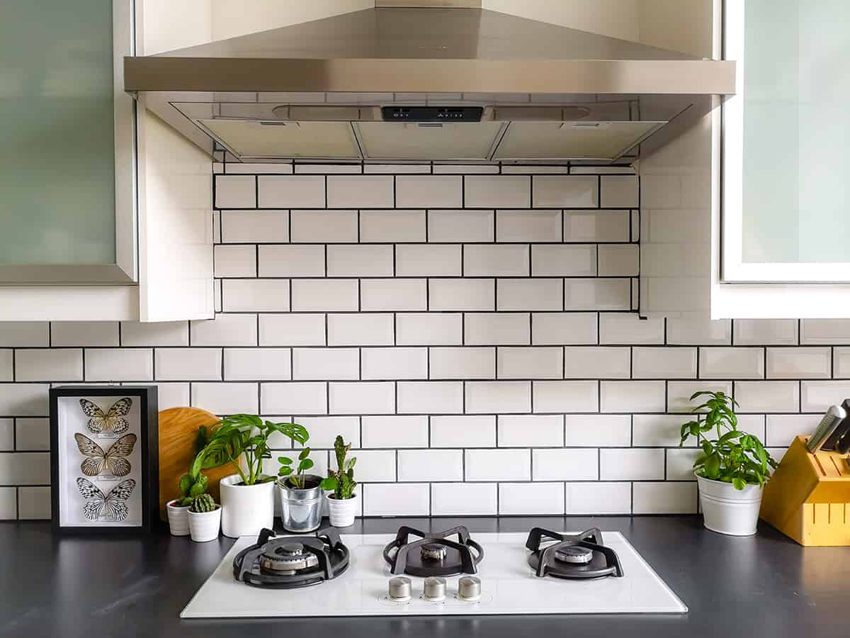 Ceramic tile backsplash