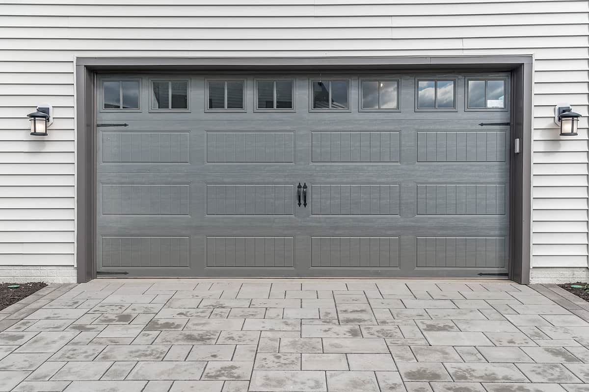 Garage Door with Double Hung Windows