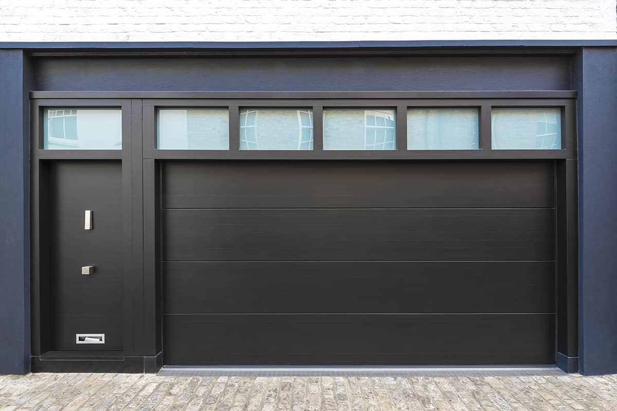 Garage Door with Frosted Glass