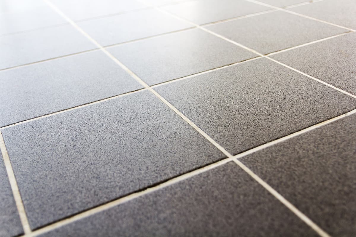 Gray Tile with White Grout