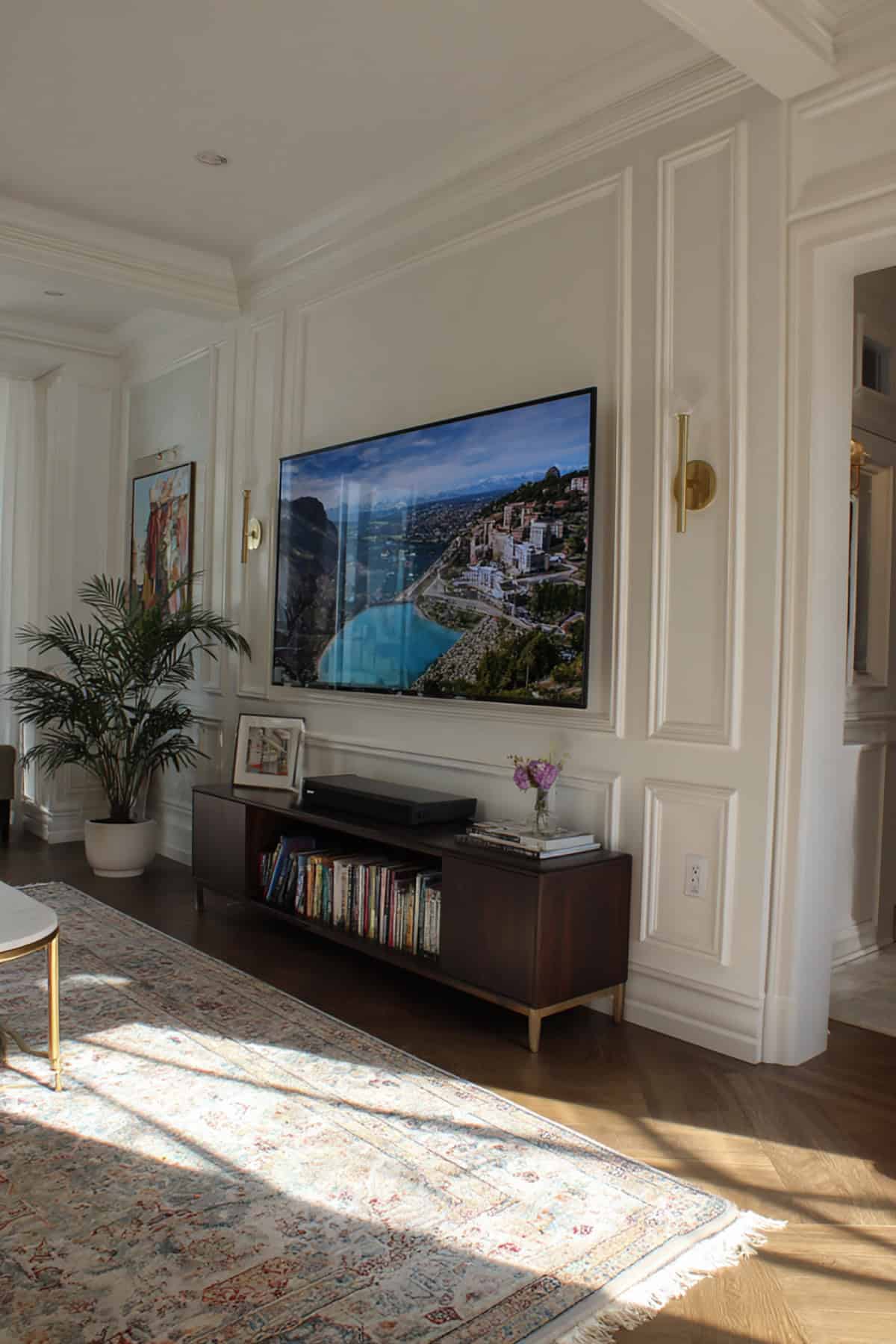 Install A Picture Molding Frame Outline Around The TV Zone