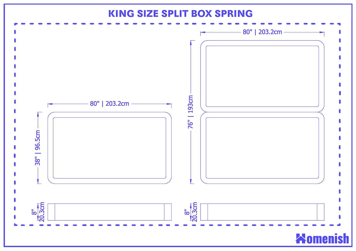 King size split box spring