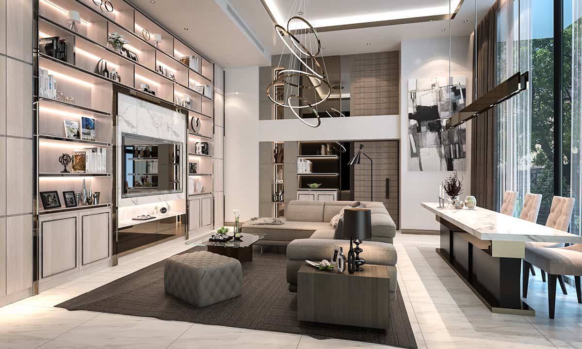 Surround the TV with Built in Shelves