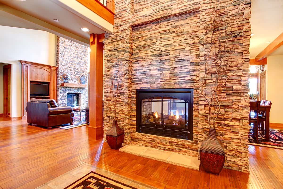 Warm Stone Fireplace