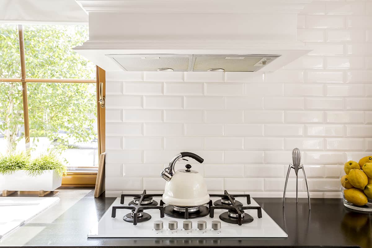 White Tile with Off White Grout