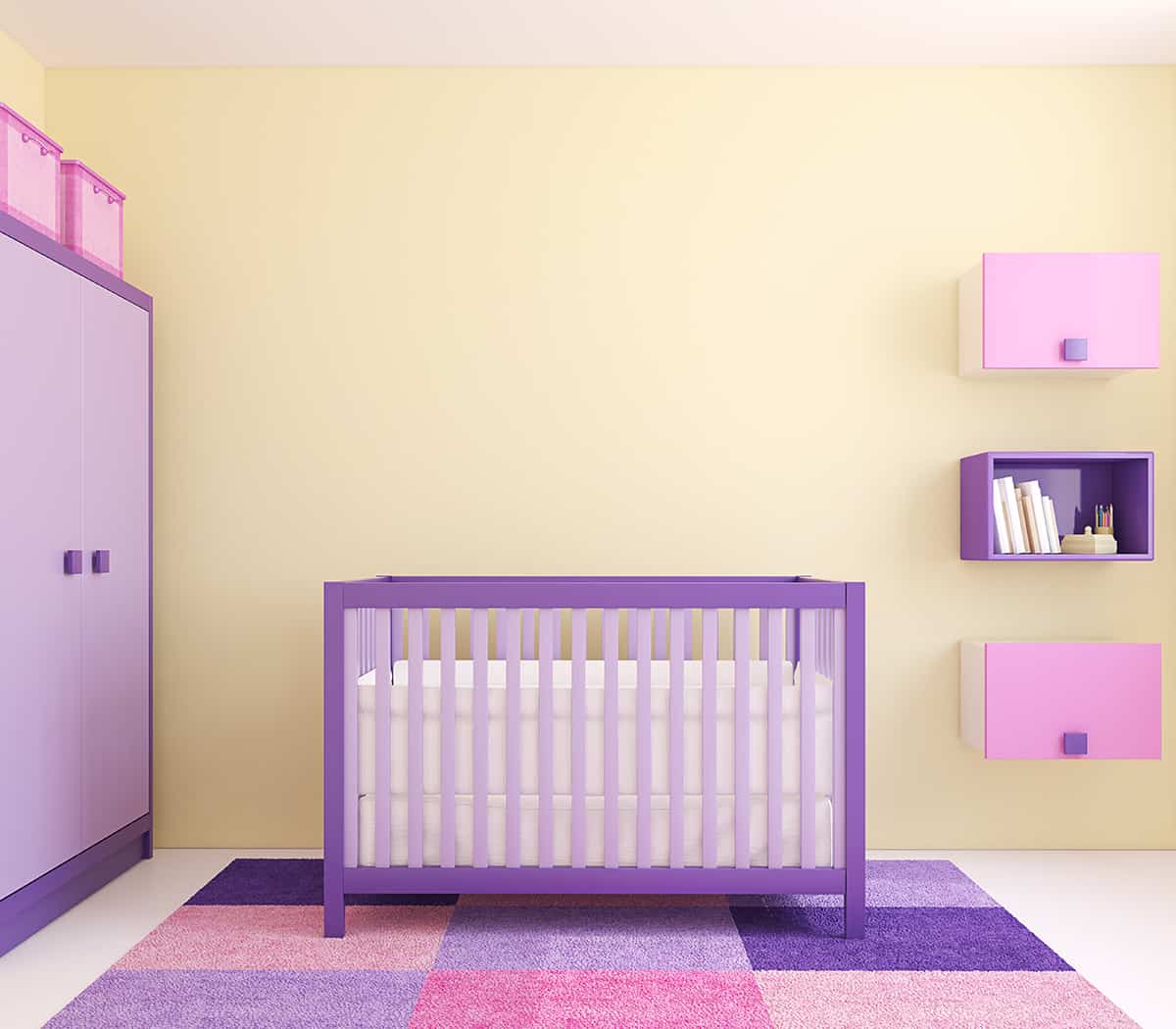 Baby pink, lavender, and lemon yellow