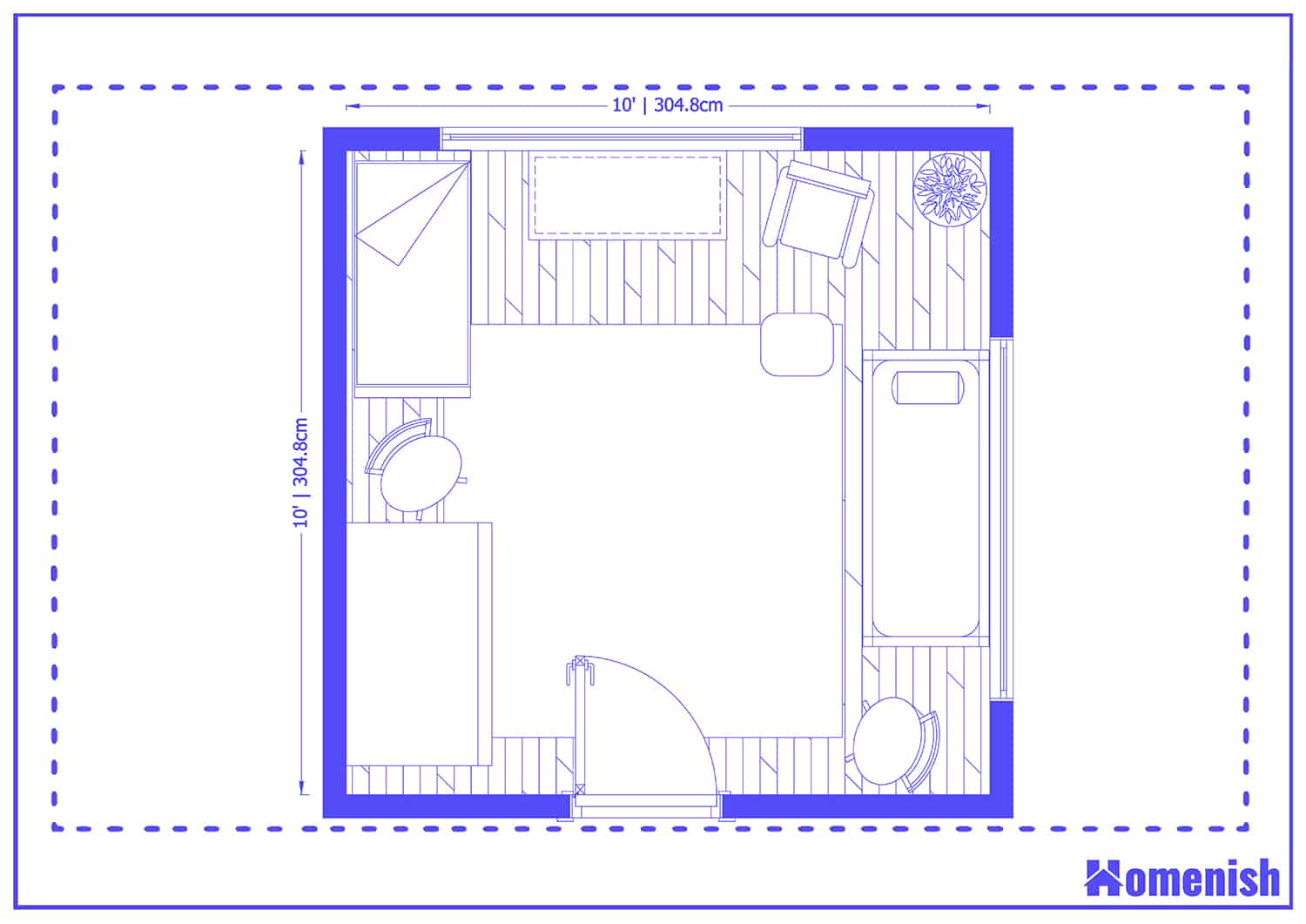 Crib and Bed Nursery Floor Plan