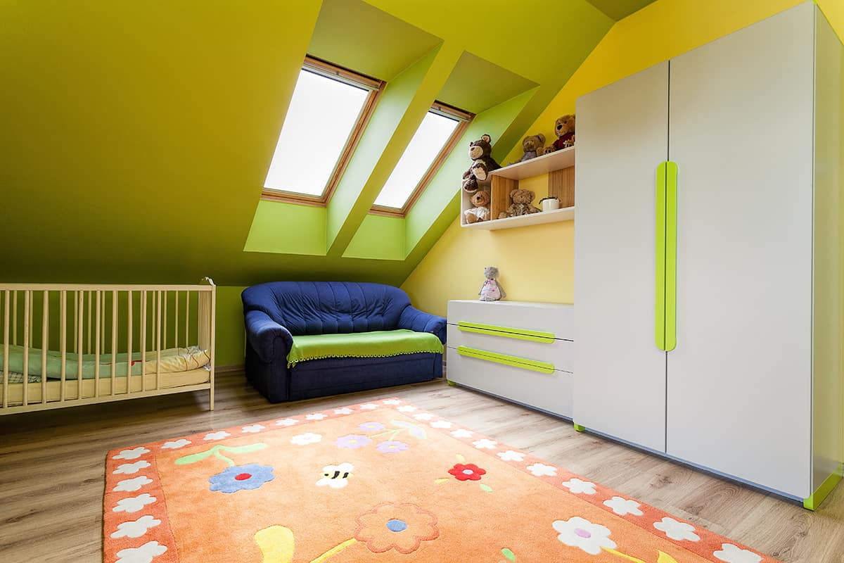 Vaulted Ceiling Nursery