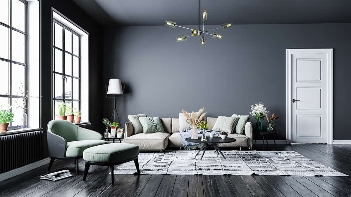 Cream Dark Gray Walls