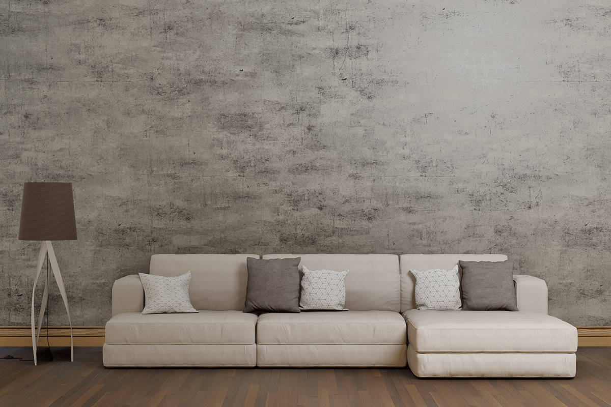 Gray Wall and Cream Furniture